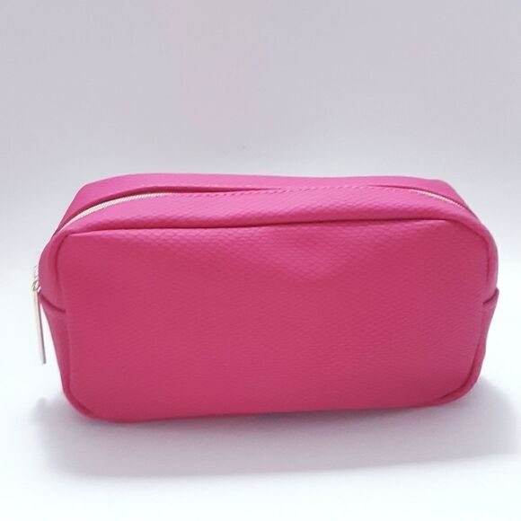 New Lancôme Pink Textured Cosmetics Bag - Picture 1 of 8